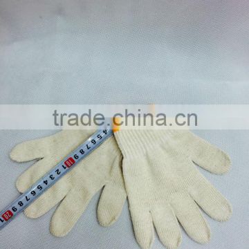 Weight High quality 10G Bleached white safety working Short fingers cotton gloves