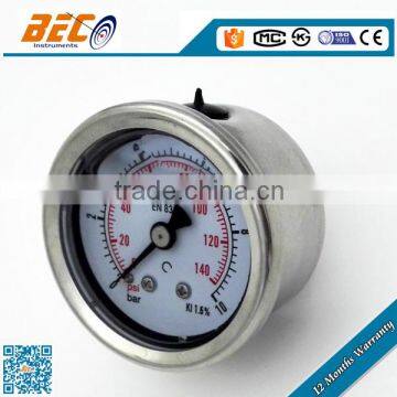 (YBF-40D) 40mm oil small diameter all stainless steel material panel mounting panel mounting connection for pressure gauge meter