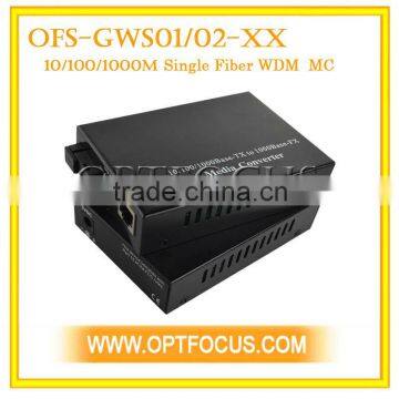 gigabit SC Singlemode Single optical media Converter