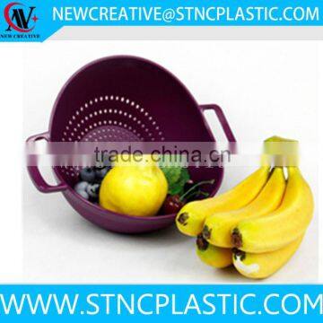 household use plastic fruit basket strainer with handle