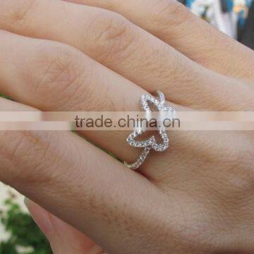 Butterfly Silver Crystal Rings Gemstone Rings Fashion Rings photo-2