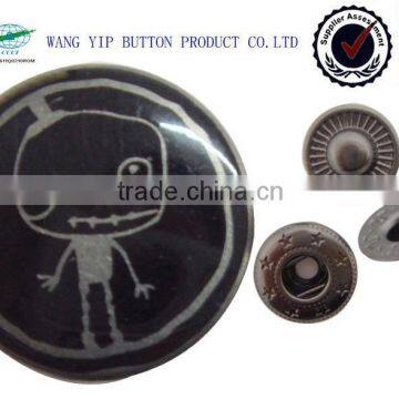 14mm Fashion Customer Design Metal Spring Snap Button for Chrild Clothing