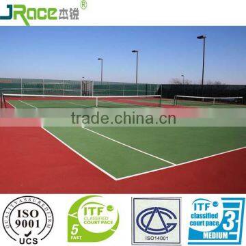 Outdoor cushion tennis flooring on asphalt base