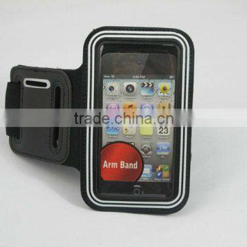 Wholesale reflective border around the PVC window Sport gym armband /adjust strap sport armbag for running/black color