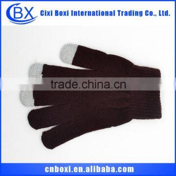 Warm comfortable Christmas custom gift acrylic glove,finger touch screen gloves for smartphone