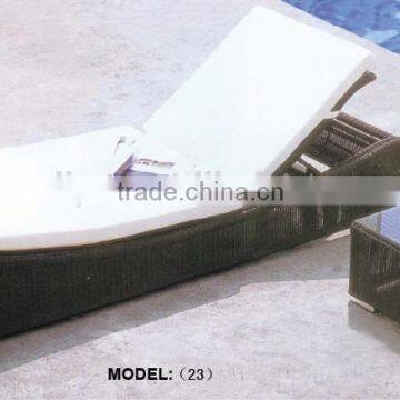 Outdoor PE rattan pool or poolside sunbed