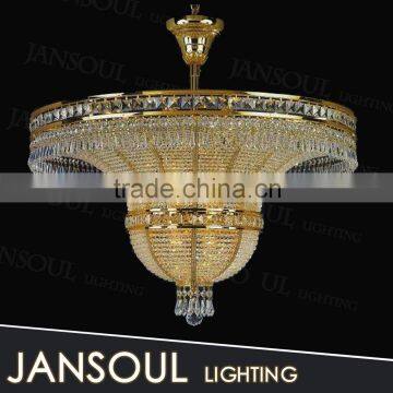 zhongshan lighting factory 2015 new arrival european style empire large crystal chandeliers for hotel living room