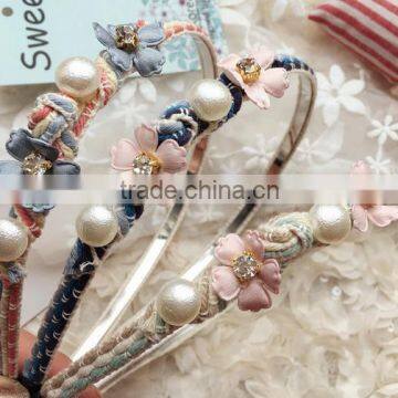 Lovely Flower and Pearls Adult Headband Hair Bands for Women photo-2
