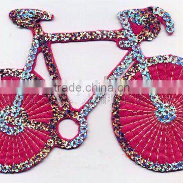 vintage bicycle embroidery badge sticker