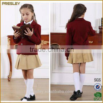 Presley OEM Kids Uniforms for Kindergartenchildren Blouse and Skirt Uniform Children School Blazer photo-3
