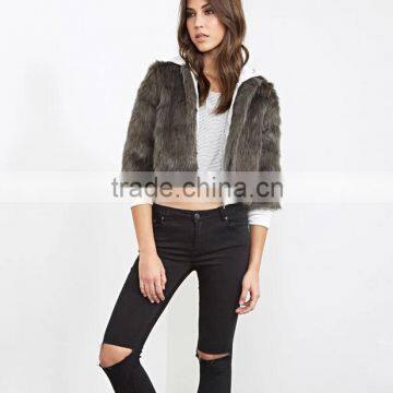 New fashion high quality womens short faux fur coat