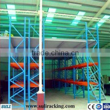 Heavy duty sheet steel mezzanine platform racking