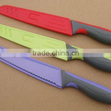 8" New Handle Bread Knife With Plastic Sheath