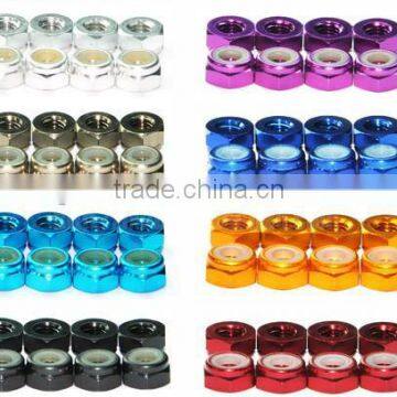 Aluminum alloy lock nut, self-locking backstop, nylon ring nut, color