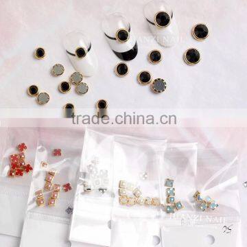 8 Colors Square Nail Art Pearl With Metal Edge Diy Nail Art Decoration ZX:SP528 photo-2