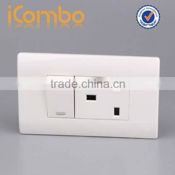 Power Electrical Wall Plug Lan Wall 3 Hole Socket Surge Protector Light Switch Plate Wall Covers Brown photo-2