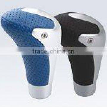 leather and aluminium shift gear knob for car