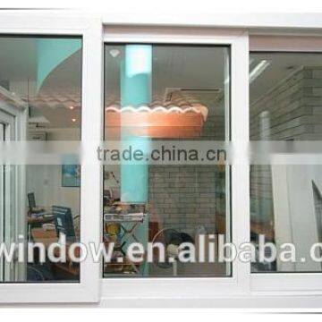 lastest plastic frame and double glass sliding style pvc windows