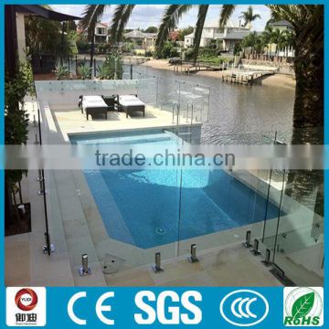 stainless steel frameless glass railing for swimming pool fence