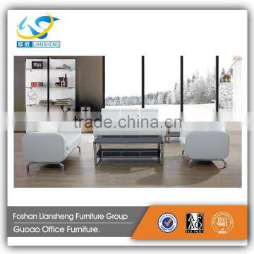 Attractive sectional good quality white PU/leather furniture sofa with stainless steel base GAS719