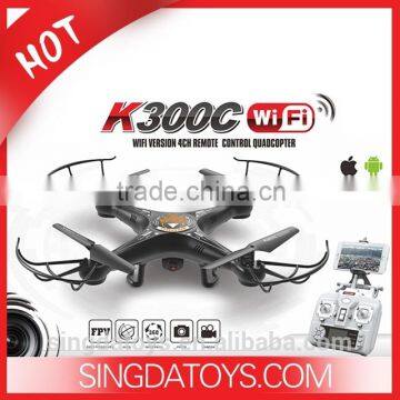 Top Selling!K300C(W) 2.4GHz 4CH 4-axis RC Wifi Control Quadcopter FPV Real-time Transmission With 0.3MP Camera & LCD Controller