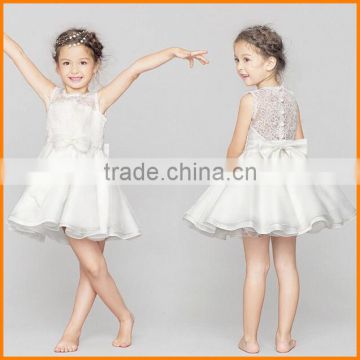 2015 summer children children bow Lace Princess Dress Girls wedding dress a sells wholesale