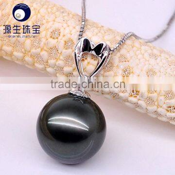 Low Price Real Natural 11--12mmtahitian Black Pearl Necklace Pendant