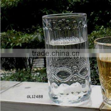 10 oz high quality clear engraved tall drinking glass