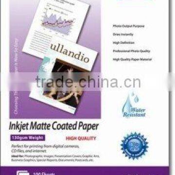 A4 size Matte coated inkjet photo paper 128gsm (Inkjet media Manufacturer in China)