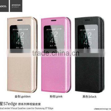 Business visual leather case for samsung s7 edge