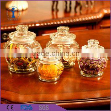 machine made high quality octagon mini airtight glass jar