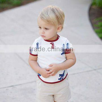 dave bella 2013 summer 100% cotton white elephant printed baby T-shirt babi outwear baby clothes DB157