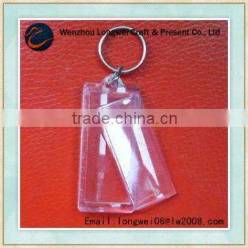 blank clear acrylic photo keychain/metal key ring/retractable key ring