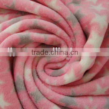 five-pointed star coral/flannel fleece fabric