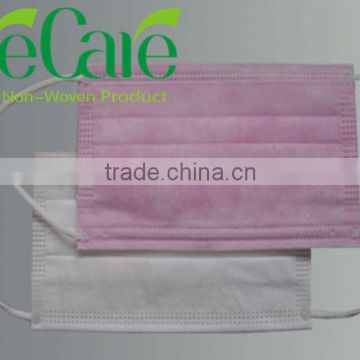 Disposable Non woven surgical pink face mask with earloop for hospital