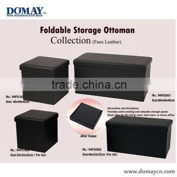 Faux leather folding ottoman, stool box collection