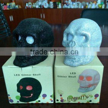 2015 wholesale halloween flashing led glitter skull