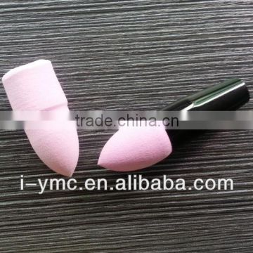 pink powder puff with long handle cosmetic puff makeup sponge