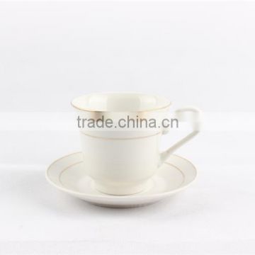 Colored decal porcelainware cup and saucer bulk tea cup and saucer