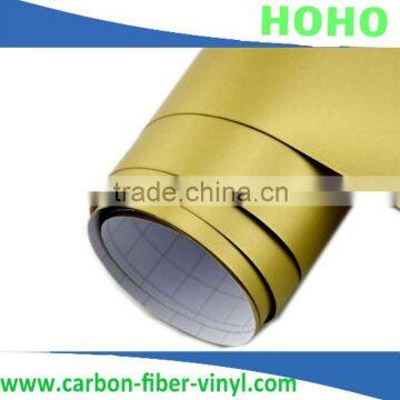 Gold matte car vinyl wrap film/car full body color change vinyl adhesive sticker 1.52*30m HQ