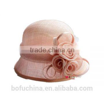 Ladies Church Hats New Fancy Sinamay Church Hats With Flowers photo-4