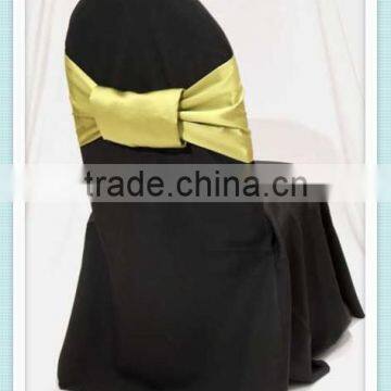 YHS#524 satin sash with butterfly pin polyester banquet wedding wholesale chair cover sash bow