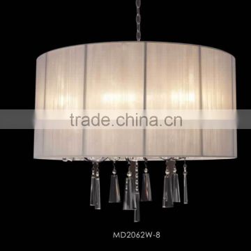 European new product home chandeliers fixture with threaded silk shade