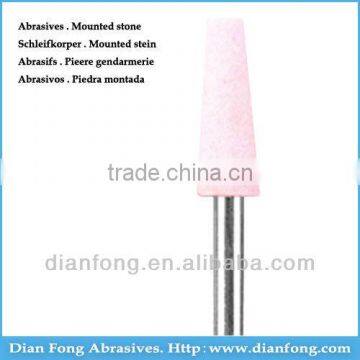 P-03 HP Shank Conical Shaped Silicone Carbide Maded Medium Grit Pink Mounted Stone Surface Grinding Burs