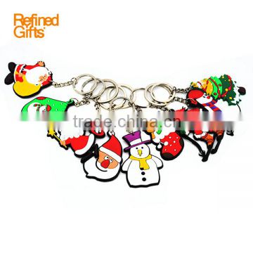 Professional Christmas series product cheap silicone rubber keychain for