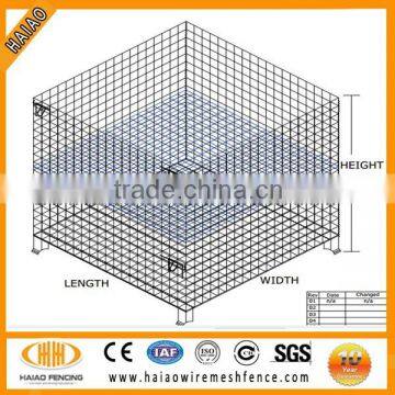 Alibaba metal wire mesh container, portable storage cage with wheels used