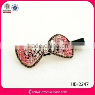 Wholesale mini diamante bow hair barrette for little girls