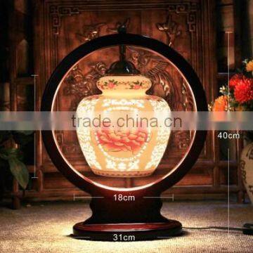 Vintage Industry Loft Style Iron Table Light Desk Lamp Porcelain For Bedroom Wedding Gift photo-2