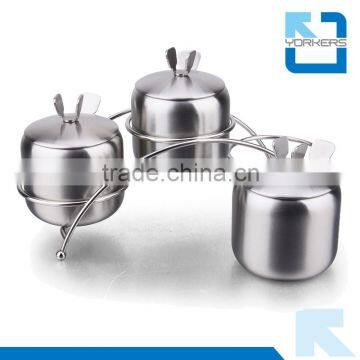 3 pieces of stainless steel spice jar set & cruet set