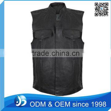 Customed Leather Vest Motorcycle Mens Vest Wholesale